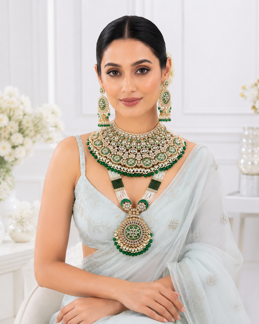Green Kundan Bridal Jewelry Set